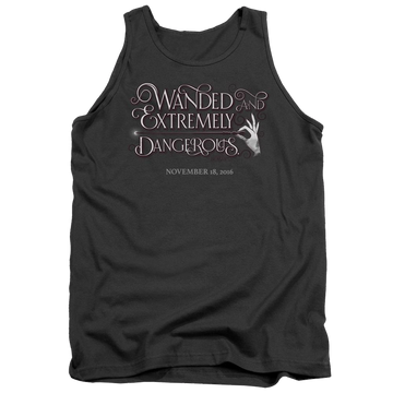Charcoal men's tank with Fantastic Beasts Wanded graphic