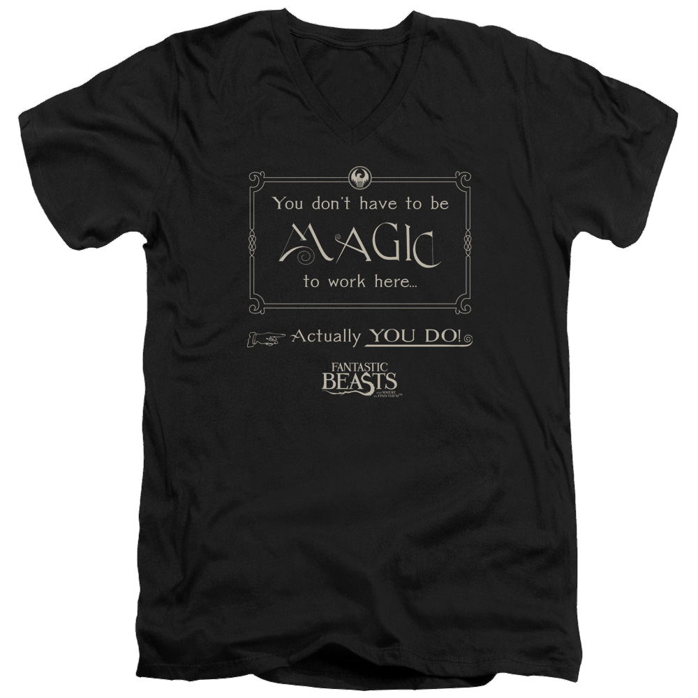 Fantastic Beasts Magic To Work Here - Men's V-Neck T-Shirt Men's V-Neck T-Shirt Fantastic Beasts