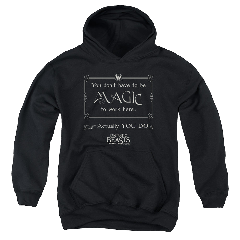 Fantastic Beasts and Where to Find Them Magic To Work Here - Youth Hoodie Youth Hoodie (Ages 8-12) Fantastic Beasts