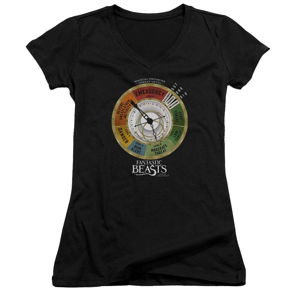 Fantastic Beasts Threat Gauge - Juniors V-Neck T-Shirt Juniors V-Neck T-Shirt Fantastic Beasts