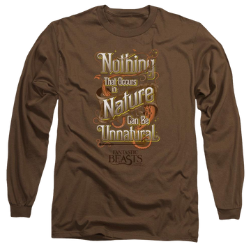 Coffee men's long sleeve t-shirt with Fantastic Beasts Unnatural graphic