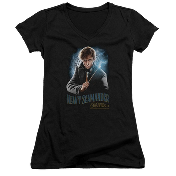 Fantastic Beasts And The Crimes Of Grindlewald Scamander Monogram - Juniors V-Neck T-Shirt Juniors V-Neck T-Shirt Fantastic Beasts