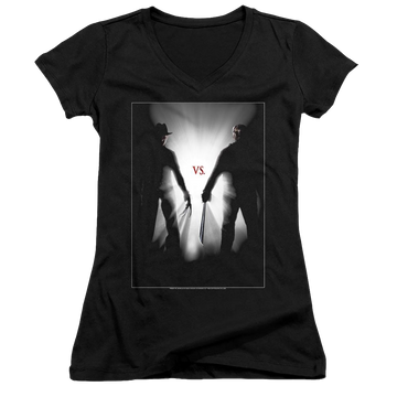 Freddy Vs Jason Silhouettes - Juniors V-Neck T-Shirt Juniors V-Neck T-Shirt Freddy vs Jason