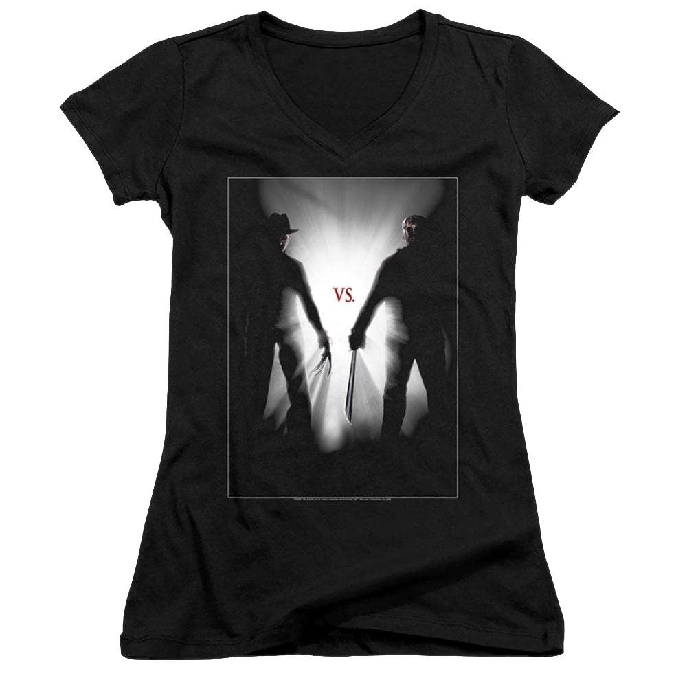 Freddy Vs Jason Silhouettes - Juniors V-Neck T-Shirt Juniors V-Neck T-Shirt Freddy vs Jason