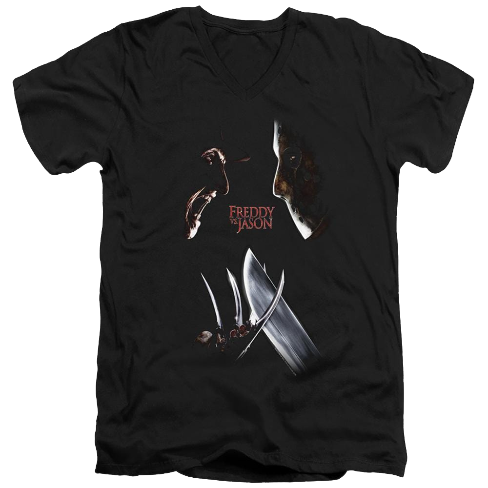Freddy Vs Jason Face Off - Men's V-Neck T-Shirt Men's V-Neck T-Shirt Freddy vs Jason