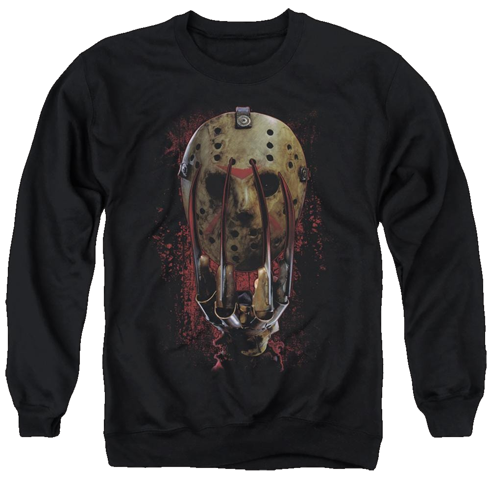 Freddy Vs Jason Mask And Claws - Men's Crewneck Sweatshirt Men's Crewneck Sweatshirt Freddy vs Jason
