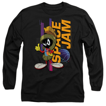 Black men's long sleeve t-shirt with Space Jam - A New Legacy Marvin Standing graphic