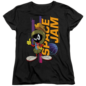 Black women's t-shirt with Space Jam - A New Legacy Marvin Standing graphic