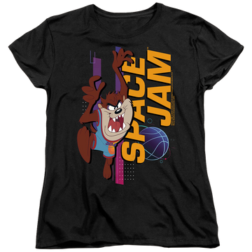 Black women's t-shirt with Space Jam - A New Legacy Taz Standing graphic
