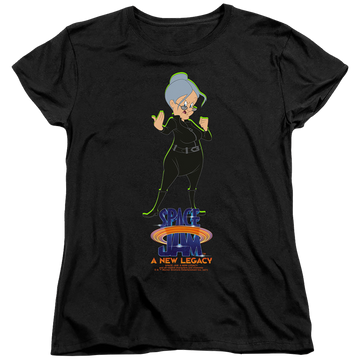 Black women's t-shirt with Space Jam - A New Legacy Granny Matrix graphic