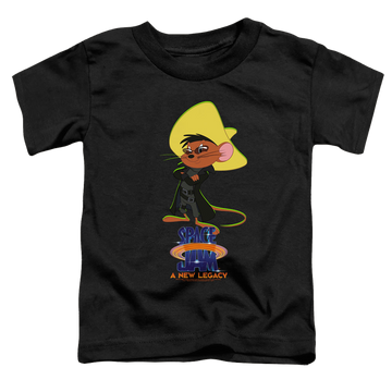 Black toddler t-shirt with Space Jam - A New Legacy Speedy Matrix graphic