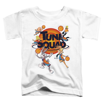White toddler t-shirt with Space Jam - A New Legacy Tune Squad Group graphic