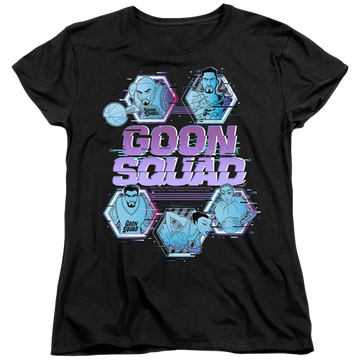 Black women's t-shirt with Space Jam - A New Legacy Goon Squad Tech graphic