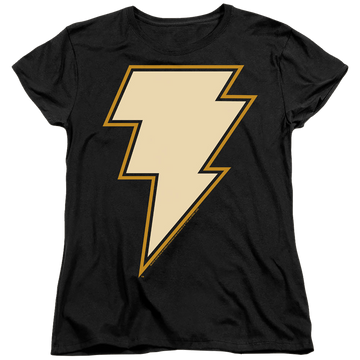 Black women's t-shirt with Black Adam Chest Emblem graphic