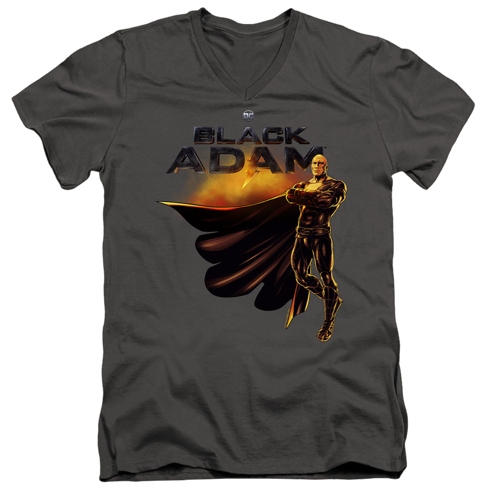 Black Adam Black Adam Logo With Character - Men's V-Neck T-Shirt Men's V-Neck T-Shirt Black Adam
