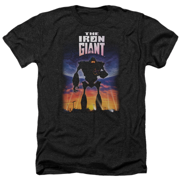 Charcoal men's heather t-shirt with The Iron Giant Poster graphic