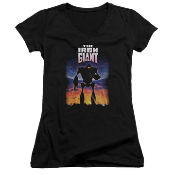 Iron Giant, The Poster - Juniors V-Neck T-Shirt Juniors V-Neck T-Shirt The Iron Giant