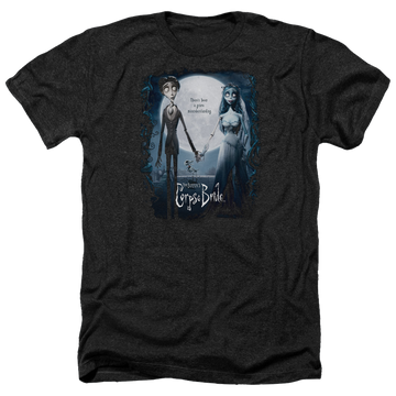 Charcoal men's heather t-shirt with Corpse Bride Poster graphic