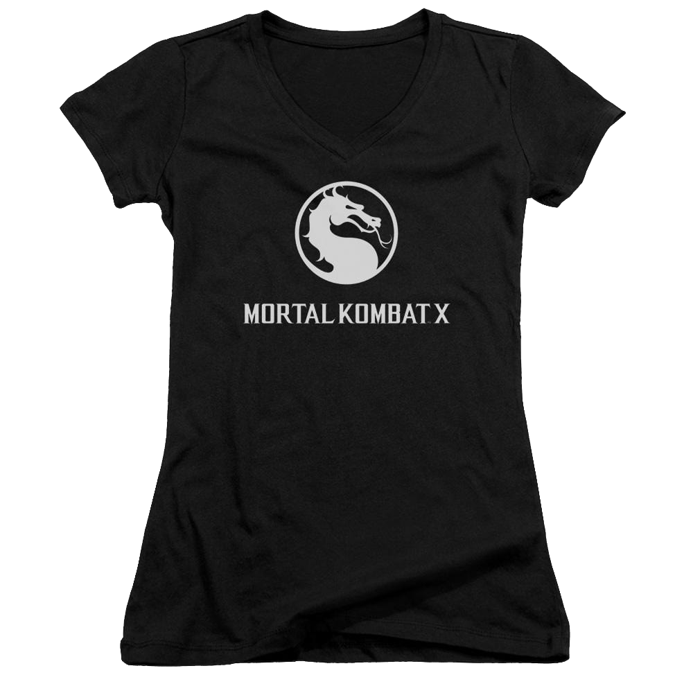 Mortal Kombat Dragon Logo Juniors V-Neck T-Shirt Juniors V-Neck T-Shirt Mortal Kombat