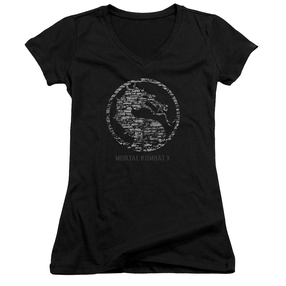 Mortal Kombat Stone Seal Juniors V-Neck T-Shirt Juniors V-Neck T-Shirt Mortal Kombat