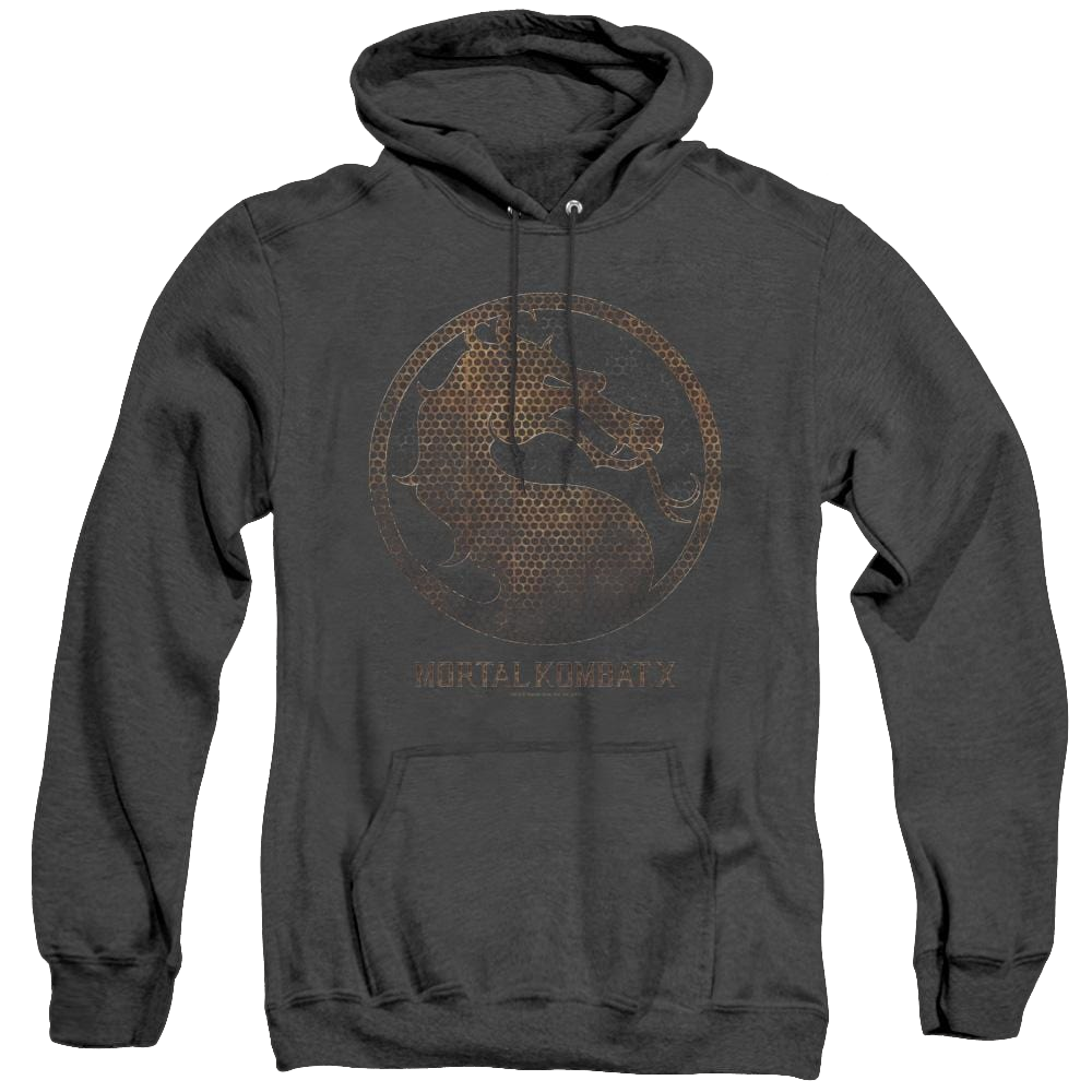 Mortal Kombat Metal Seal - Heather Pullover Hoodie Heather Pullover Hoodie Mortal Kombat