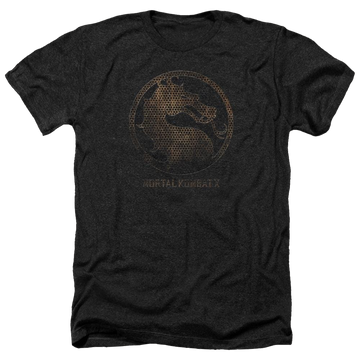 Charcoal men's heather t-shirt with Mortal Kombat Metal Seal graphic