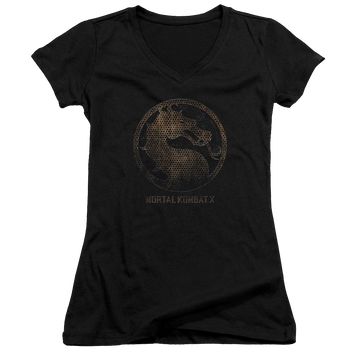 Mortal Kombat Metal Seal Juniors V-Neck T-Shirt Juniors V-Neck T-Shirt Mortal Kombat