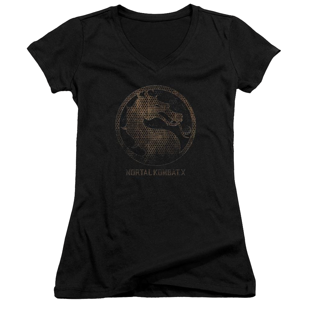 Mortal Kombat Metal Seal Juniors V-Neck T-Shirt Juniors V-Neck T-Shirt Mortal Kombat