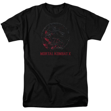 Black men's regular fit t-shirt with Mortal Kombat Bloody Seal graphic