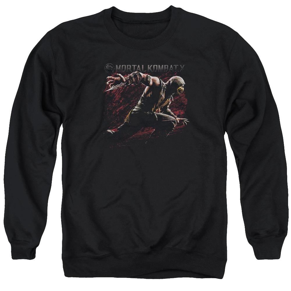 Mortal Kombat Scorpion Lunge Men's Crewneck Sweatshirt Men's Crewneck Sweatshirt Mortal Kombat