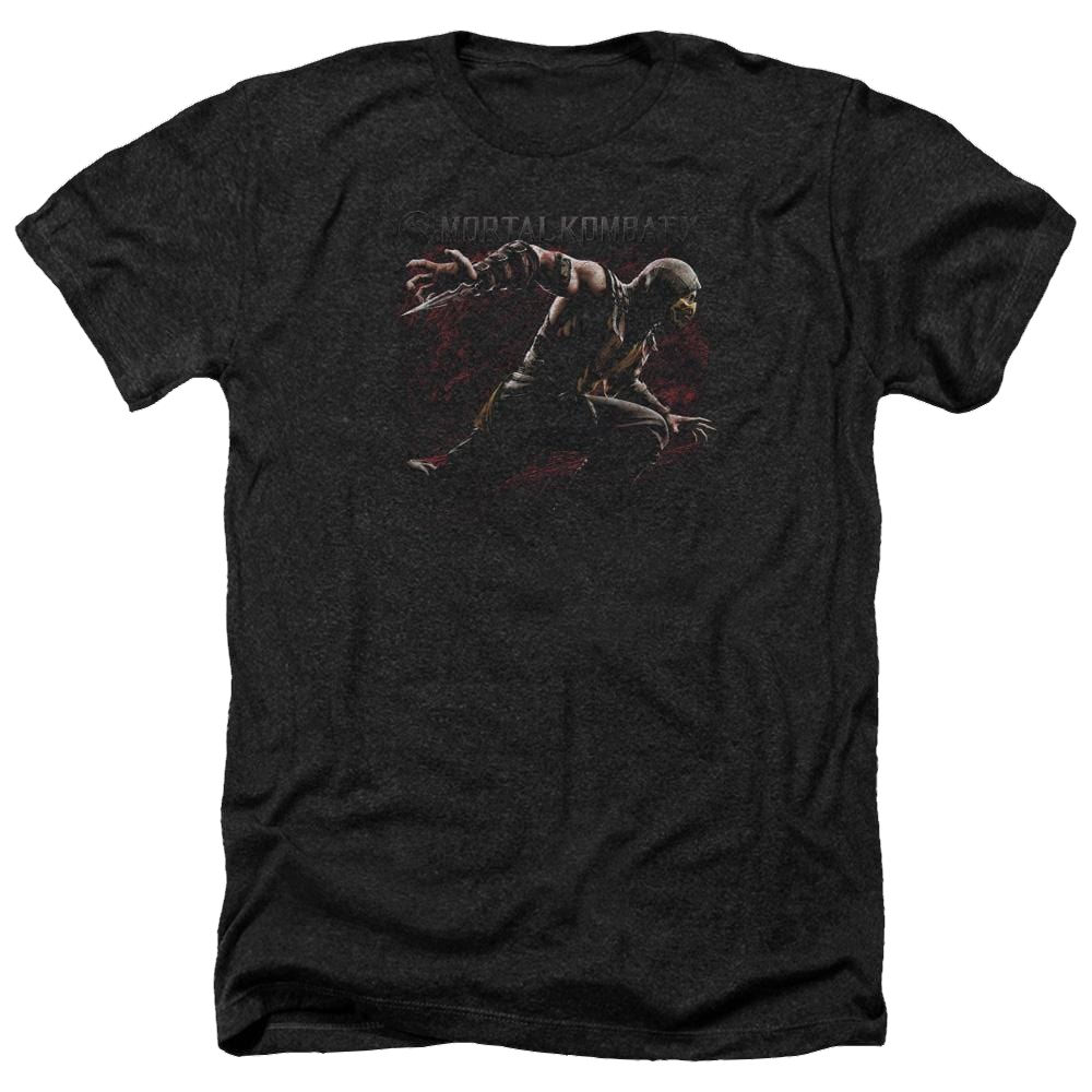 Mortal Kombat Scorpion Lunge Men's Heather T-Shirt Men's Heather T-Shirt Mortal Kombat