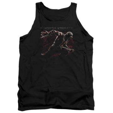 Black men's tank with Mortal Kombat Scorpion Lunge graphic