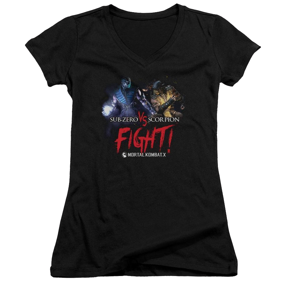 Mortal Kombat Fight Juniors V-Neck T-Shirt Juniors V-Neck T-Shirt Mortal Kombat