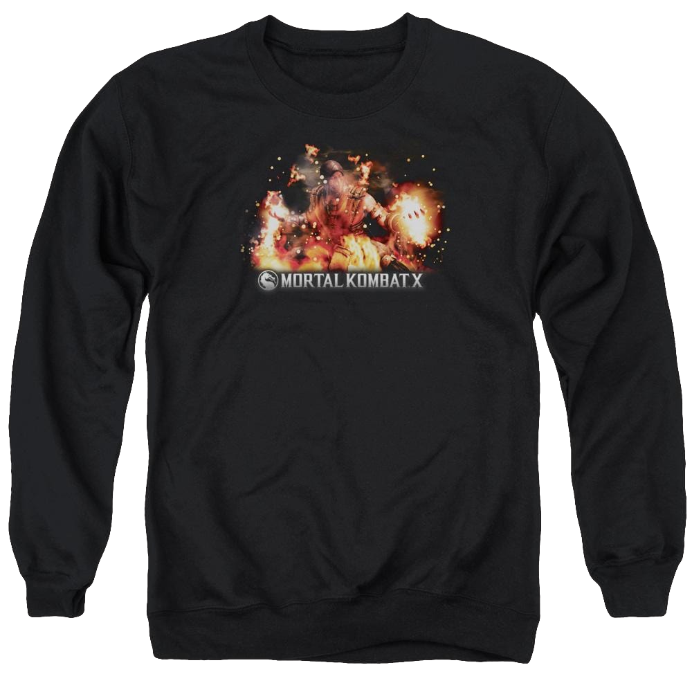 Mortal Kombat Scorpio Flames Men's Crewneck Sweatshirt Men's Crewneck Sweatshirt Mortal Kombat