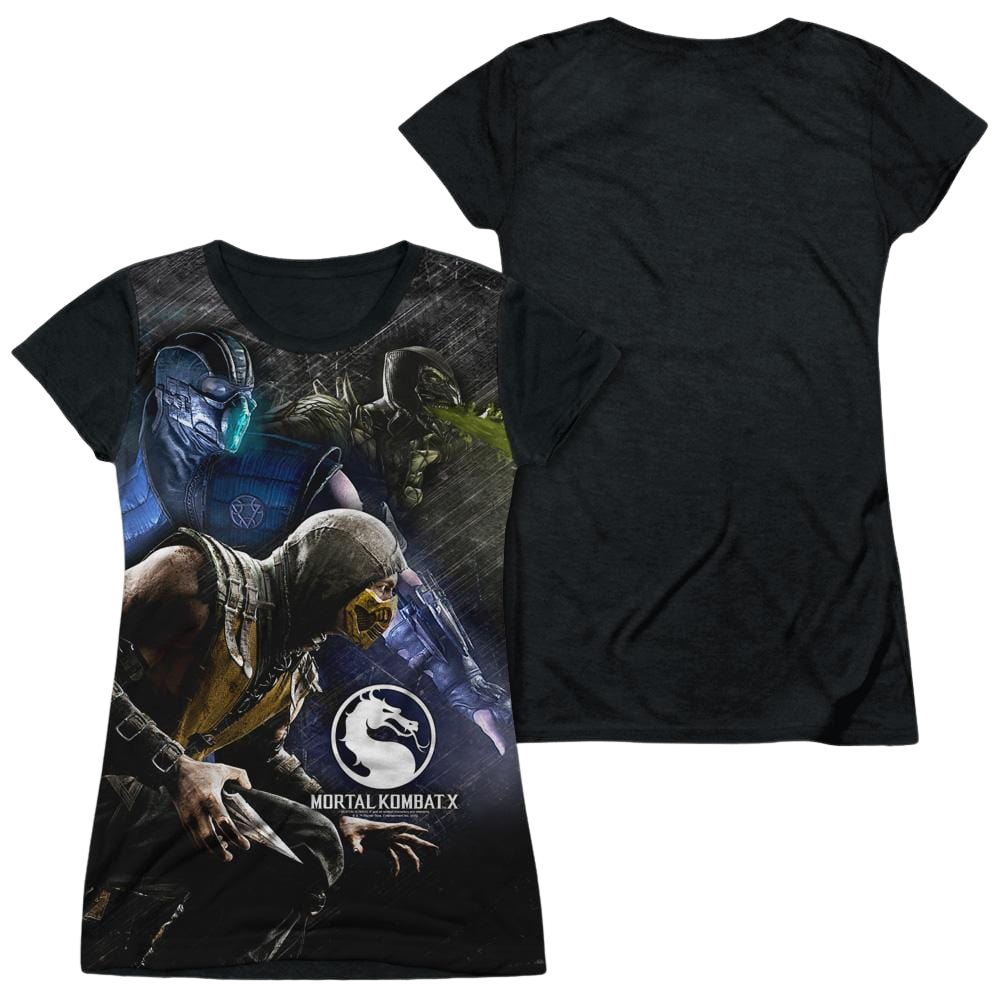 Mortal Kombat Three Of A Kind Juniors Black Back T-Shirt Juniors Black Back T-Shirt Mortal Kombat