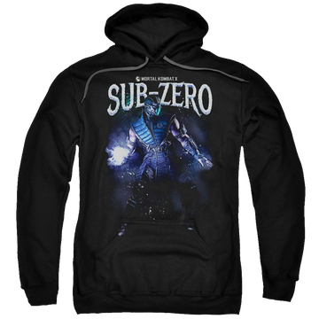 Black pullover hoodie with Mortal Kombat Sub-zero graphic