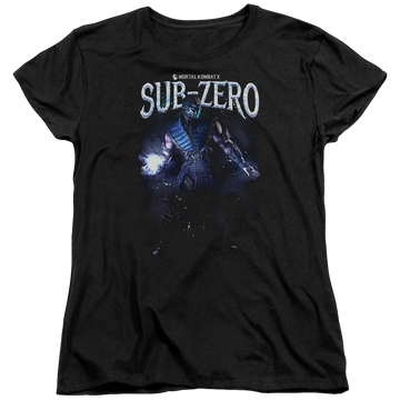 Black women's t-shirt with Mortal Kombat Sub-zero graphic