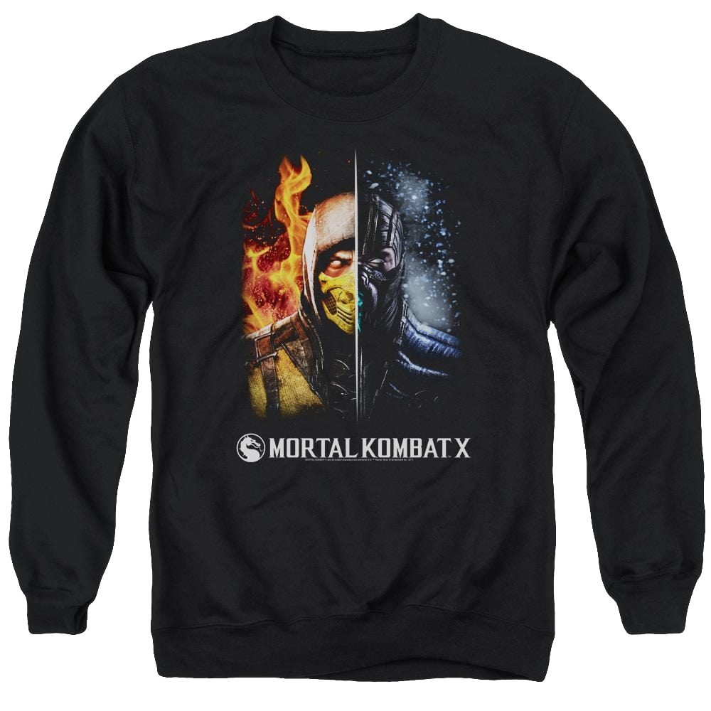 Mortal Kombat Fire And Ice Men's Crewneck Sweatshirt Men's Crewneck Sweatshirt Mortal Kombat