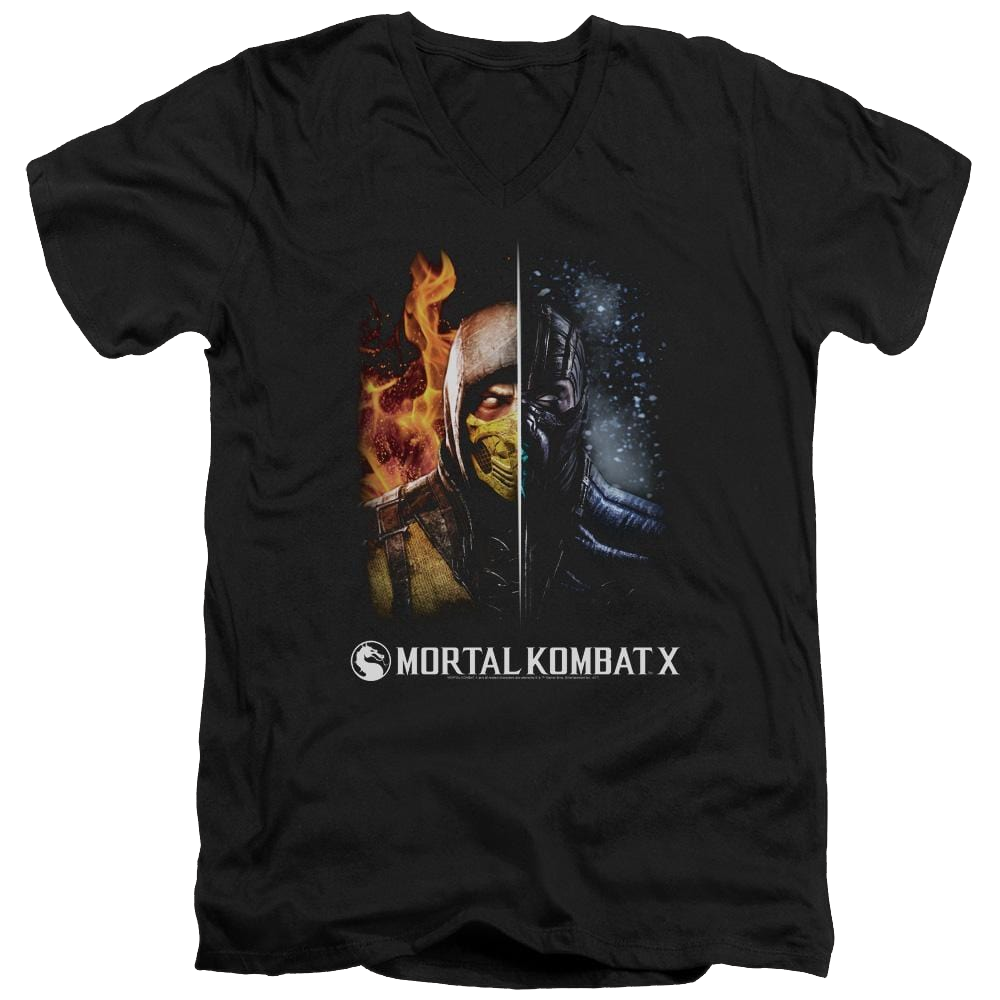 Mortal Kombat Fire And Ice Men's V-Neck T-Shirt Men's V-Neck T-Shirt Mortal Kombat