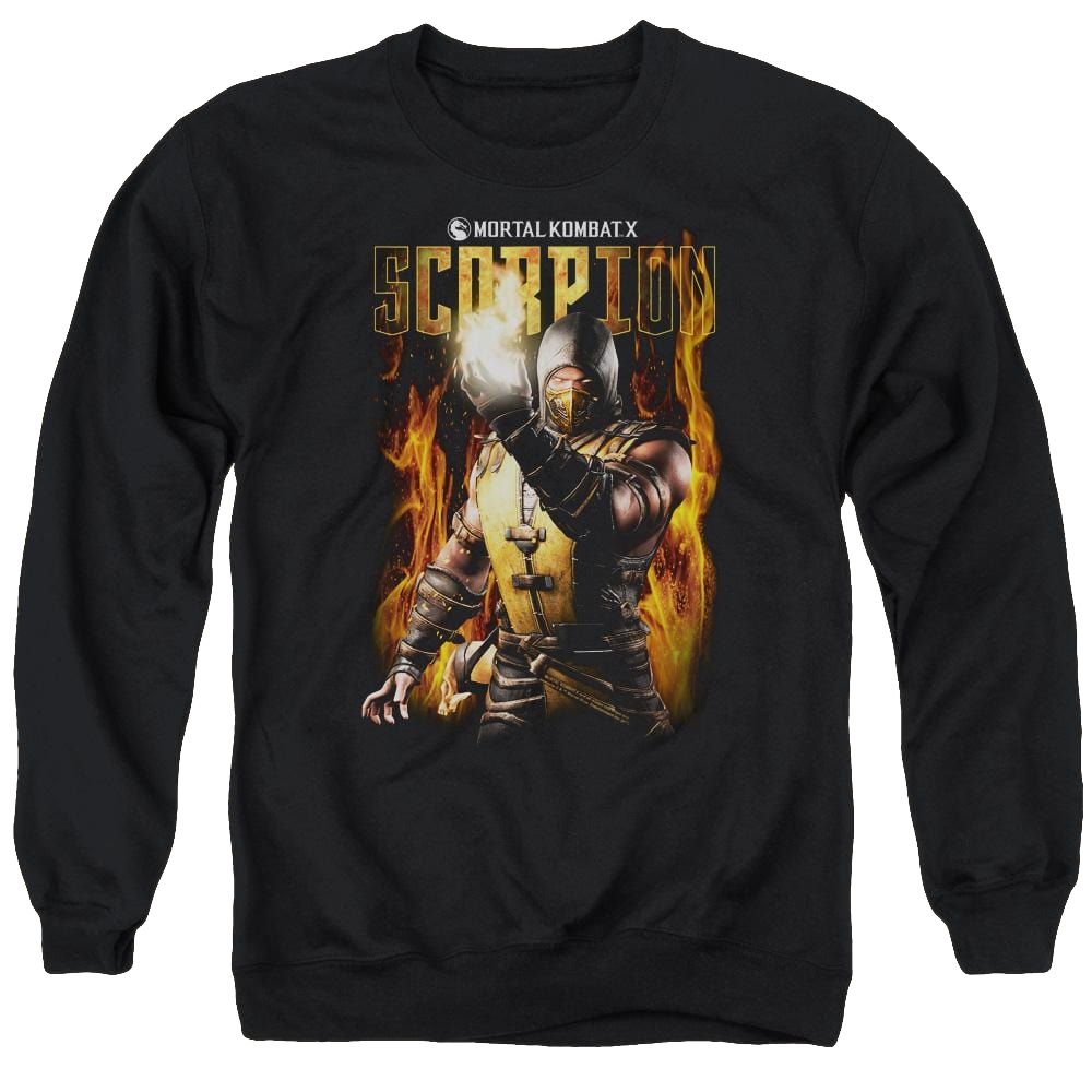 Mortal Kombat Scorpion Men's Crewneck Sweatshirt Men's Crewneck Sweatshirt Mortal Kombat
