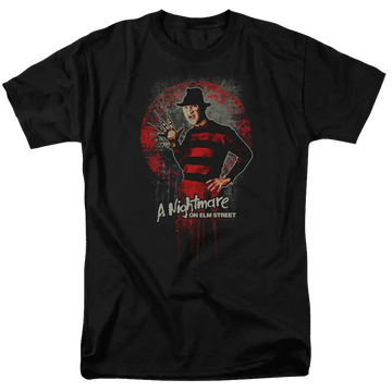 Black men's regular fit t-shirt with A Nightmare on Elm Street This Is God graphic