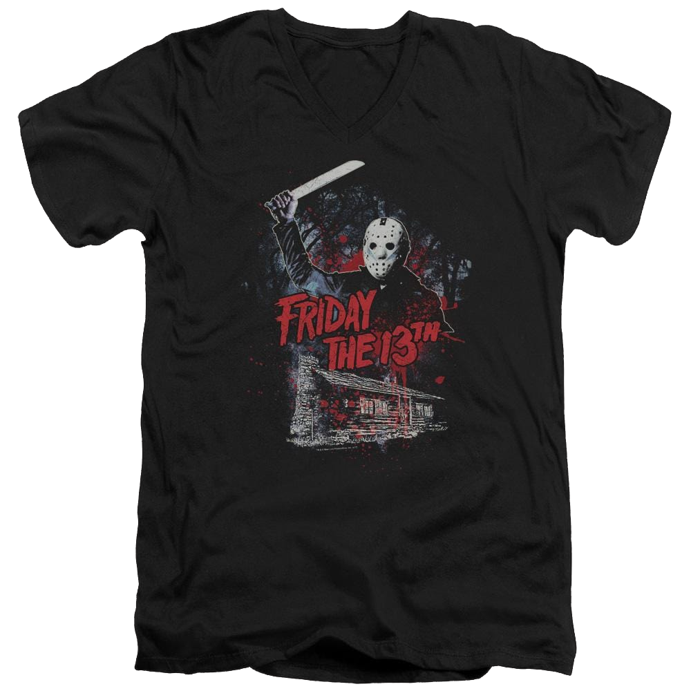 Friday The 13th Cabin - Men's V-Neck T-Shirt Men's V-Neck T-Shirt Friday The 13th