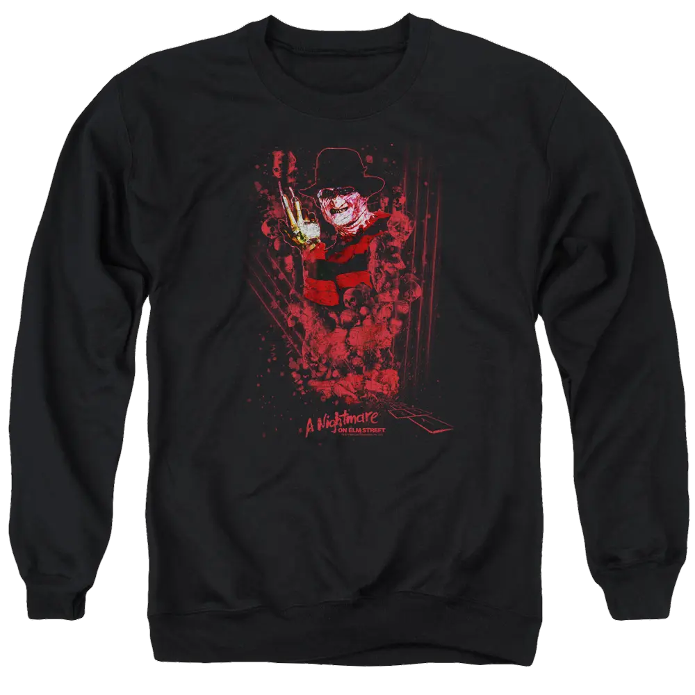 A Nightmare on Elm Street One Two Freddys Coming For You - Men's Crewneck Sweatshirt A Nightmare on Elm Street