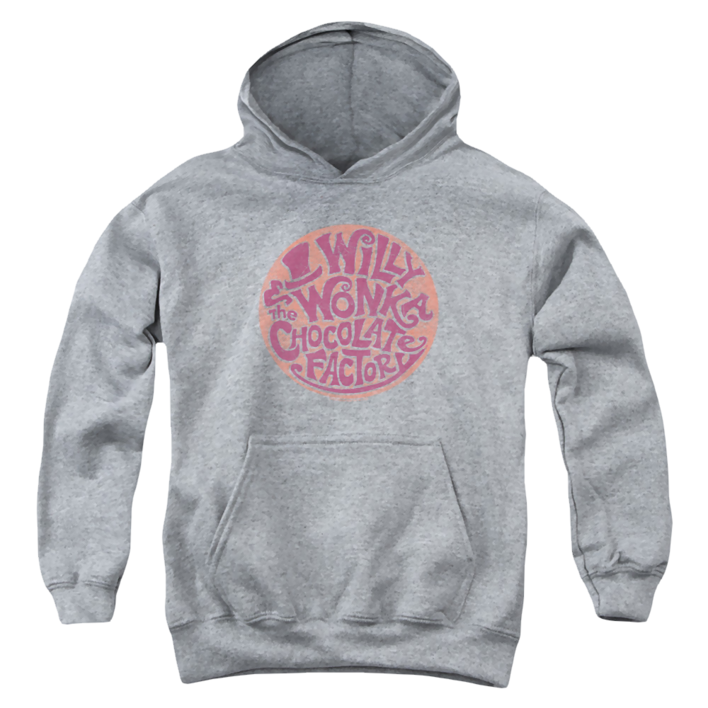 Willy Wonka and the Chocolate Factory Circle Logo - Youth Hoodie Youth Hoodie (Ages 8-12) Willy Wonka and the Chocolate Factory