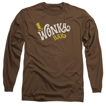 Coffee men's long sleeve t-shirt with Willy Wonka and the Chocolate Factory Wonka Logo graphic
