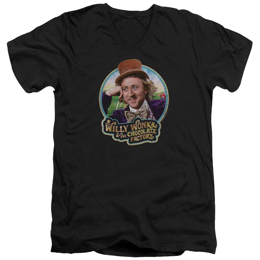 Willy Wonka & the Chocolate Factory Its Scrumdiddlyumptious Men's V-Neck T-Shirt Men's V-Neck T-Shirt Willy Wonka and the Chocolate Factory