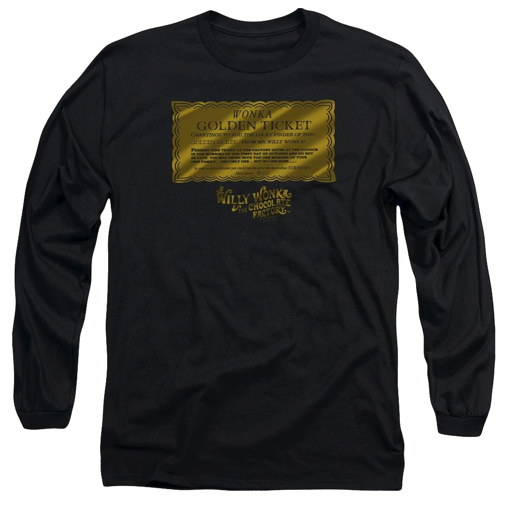 Willy Wonka & the Chocolate Factory Golden Ticket Men's Long Sleeve T-Shirt Men's Long Sleeve T-Shirt Willy Wonka and the Chocolate Factory