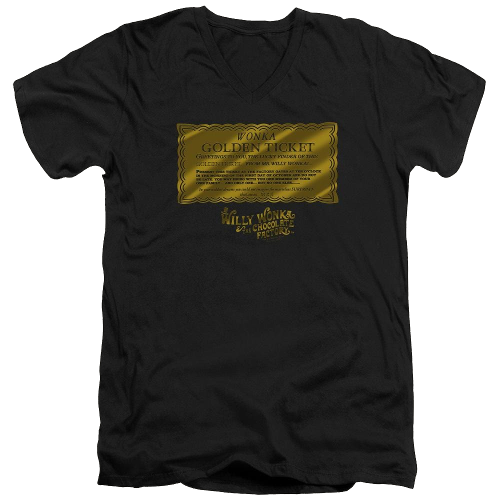 Willy Wonka & the Chocolate Factory Golden Ticket Men's V-Neck T-Shirt Men's V-Neck T-Shirt Willy Wonka and the Chocolate Factory