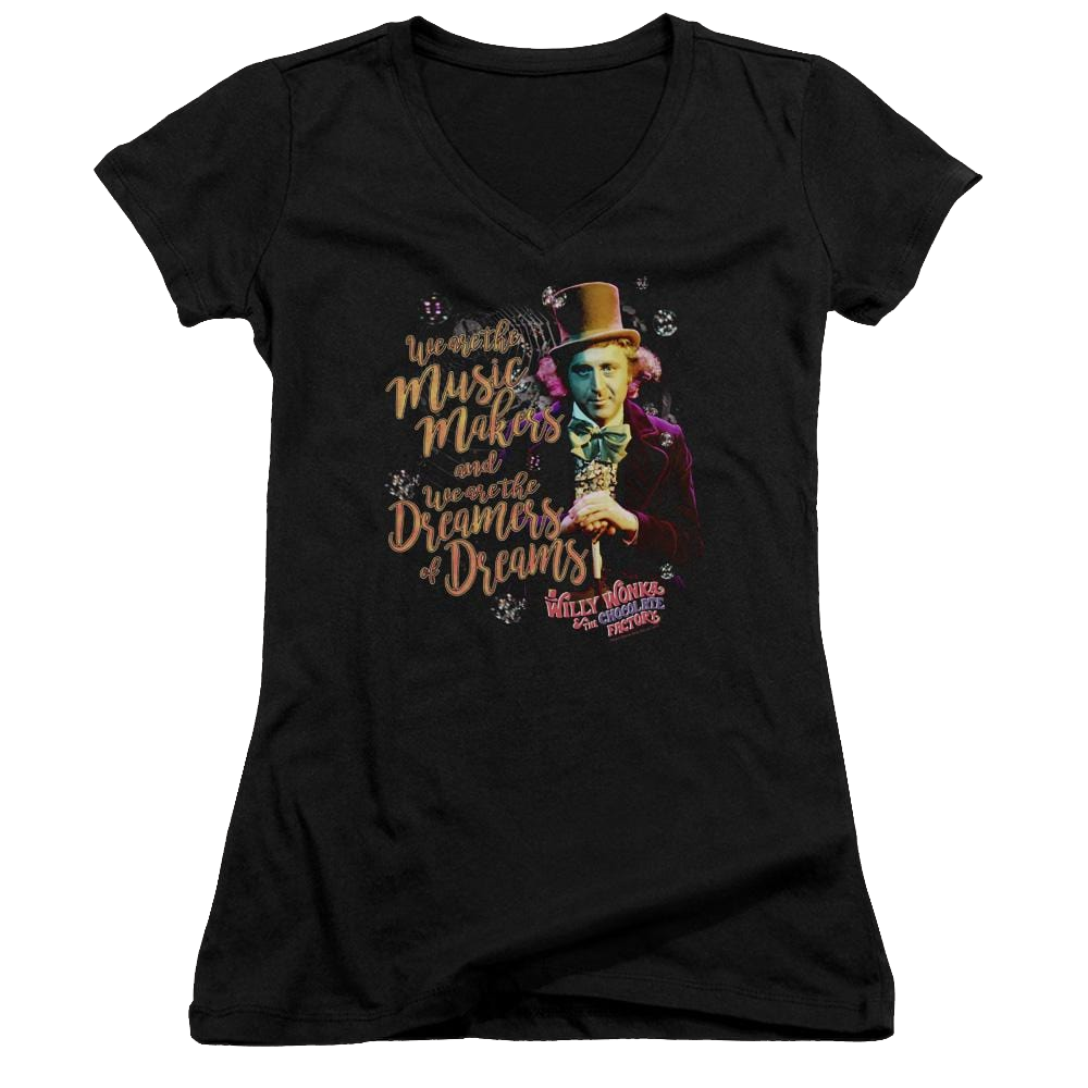 Willy Wonka & the Chocolate Factory Music Makers Juniors V-Neck T-Shirt Juniors V-Neck T-Shirt Willy Wonka and the Chocolate Factory