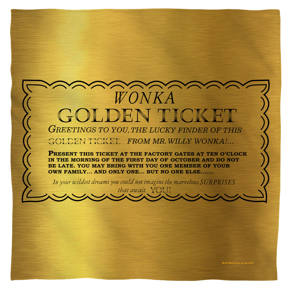 Willy Wonka and the Chocolate Factory I Got A Golden Ticket - Bandana Bandanas Willy Wonka and the Chocolate Factory